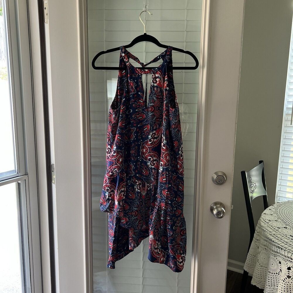 Parker Dress Small Silk Blend Asymmetric Layered